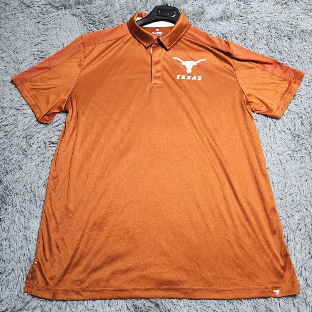 Fanatics Texas Longhorns Polo Mens 2XL XXL Orange Performance NCAA Football